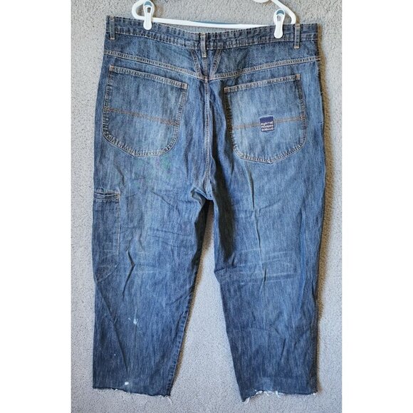 Y2K Marithe Francois Girbaud Double Button Skater Hip Hop Blue Jeans Size 44 - Picture 15 of 16